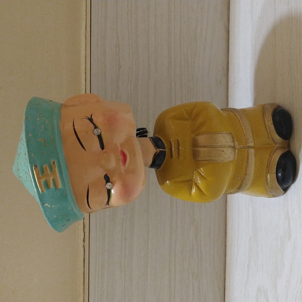 Vintage 1950's Asian Bobblehead Coin Bank